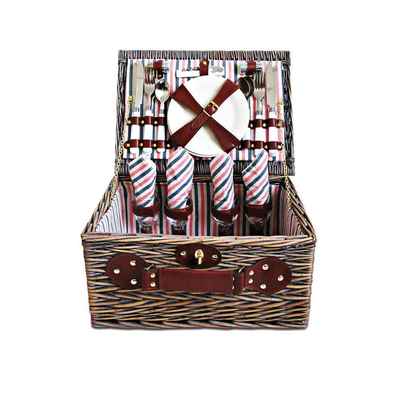 Alfresco 4 Person Picnic Basket Baskets Deluxe Outdoor Corporate Gift Blanket - John Cootes