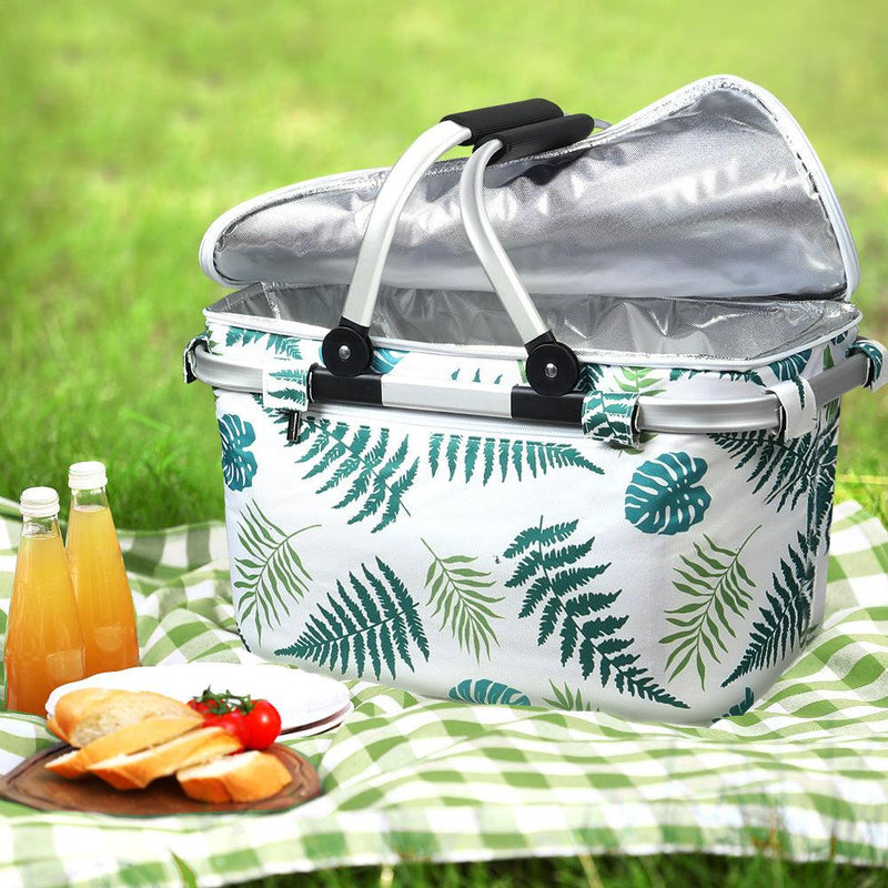Alfresco Folding Picnic Bag Basket Hamper Camping Hiking Insulated Lunch Cooler - John Cootes