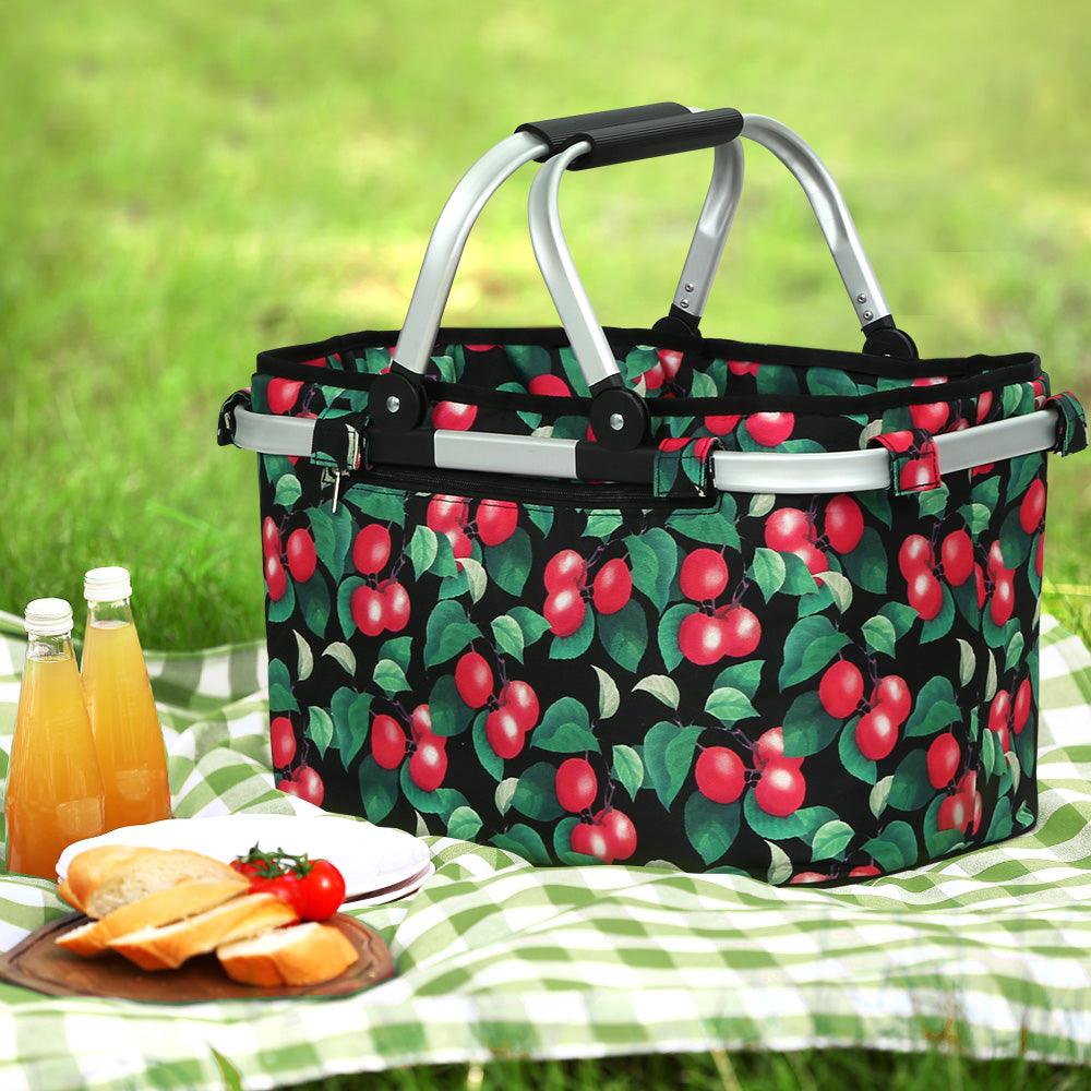 Alfresco Picnic Bag Basket Folding Large Hamper Camping Hiking Insulated - John Cootes