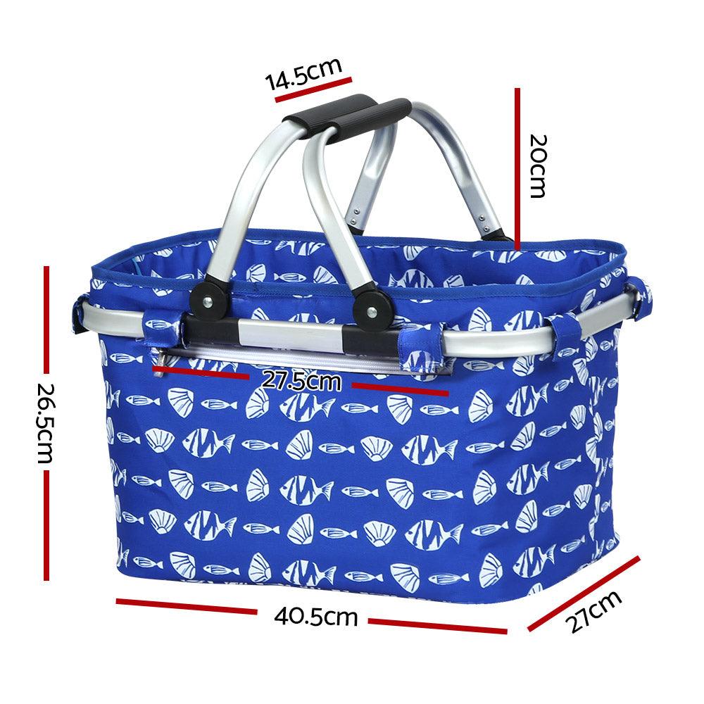 Alfresco Picnic Bag Basket FoldingHamper Camping Hiking Insulated - John Cootes