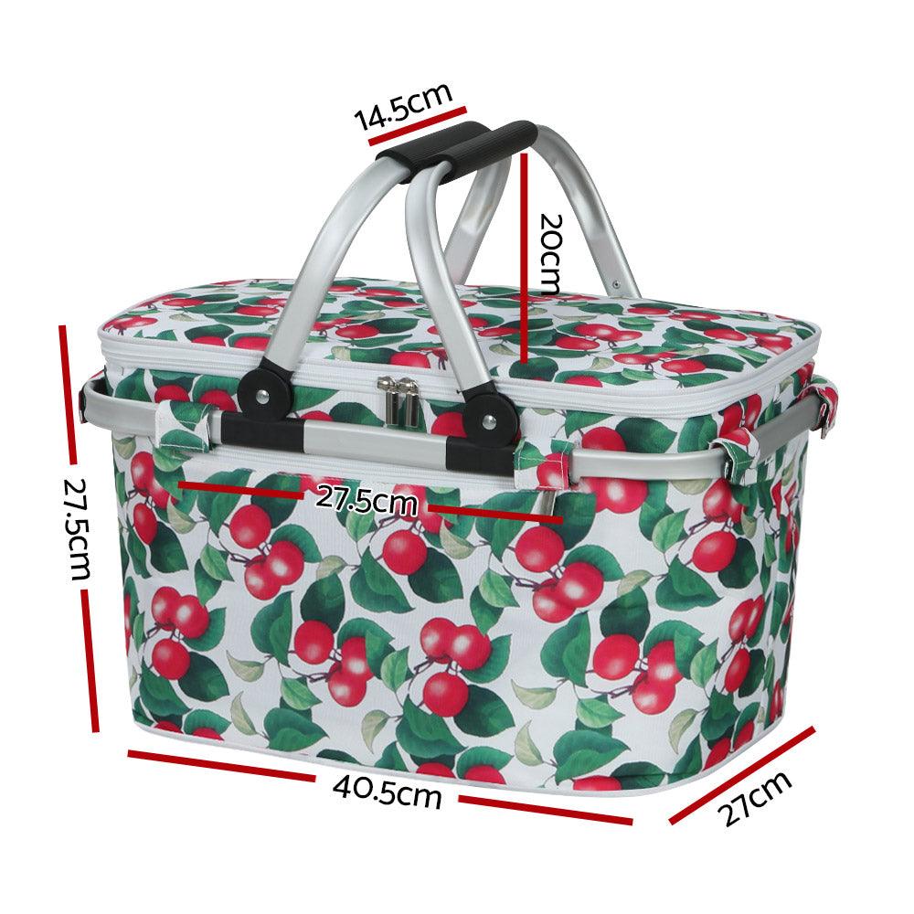 Alfresco Picnic Bag Basket Hamper Camping Hiking Insulated Lunch Cooler Folding - John Cootes