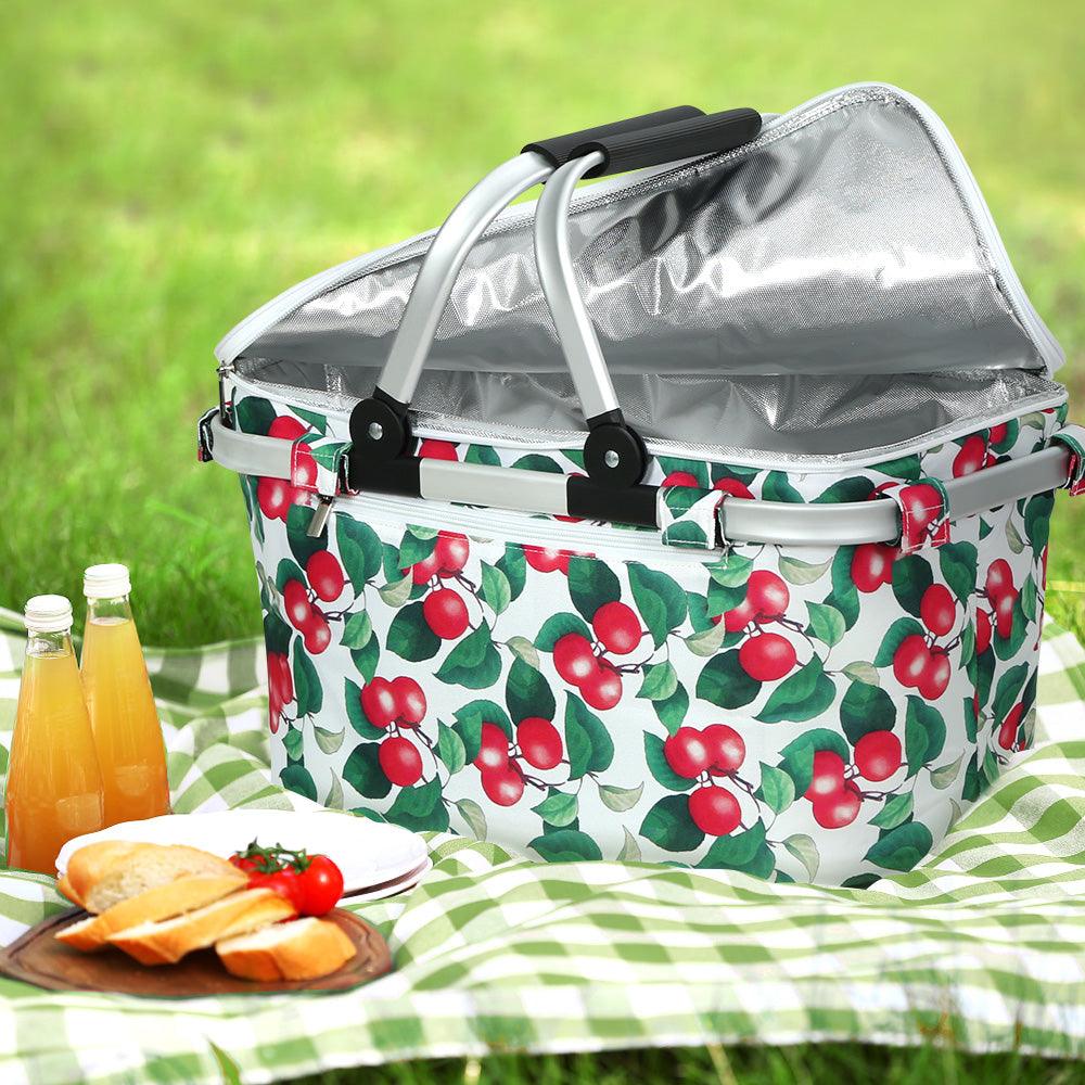 Alfresco Picnic Bag Basket Hamper Camping Hiking Insulated Lunch Cooler Folding - John Cootes