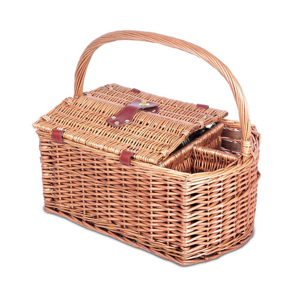 Alfresco Picnic Basket 4 Person Baskets Outdoor Insulated Blanket Deluxe - John Cootes