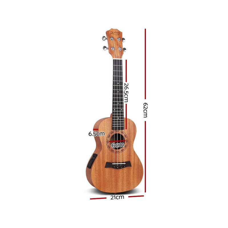 ALPHA 23 Inch Concert Ukulele Electric Mahogany Ukeleles Uke Hawaii Guitar with EQ - John Cootes