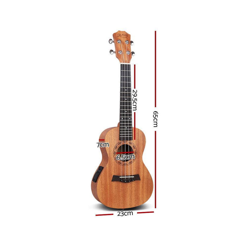 ALPHA 26 Inch Tenor Ukulele Electric Mahogany Ukeleles Uke Hawaii Guitar with EQ - John Cootes