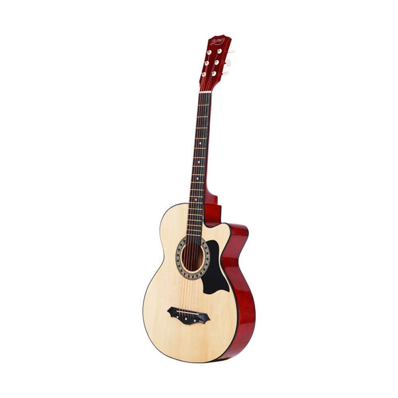 ALPHA 38 Inch Wooden Acoustic Guitar Natural Wood - John Cootes