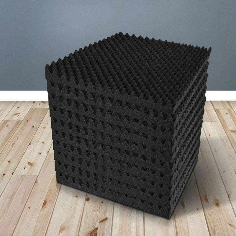 Alpha 40pcs Acoustic Foam Panels Studio Sound Absorption Eggshell 50x50CM - John Cootes