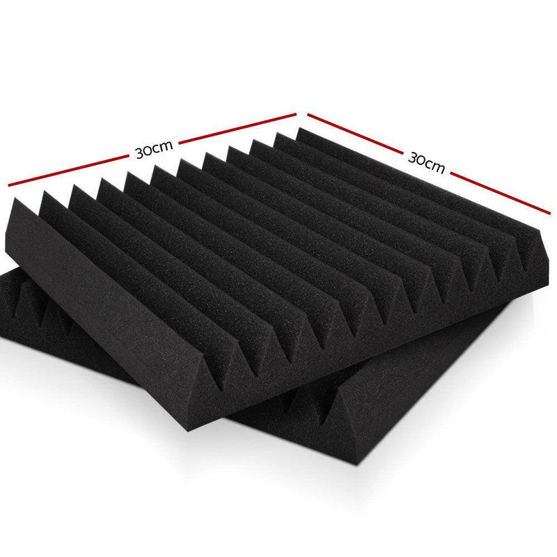 Alpha 40pcs Acoustic Foam Panels Tiles Studio Sound Absorbtion Wedge 30X30CM - John Cootes