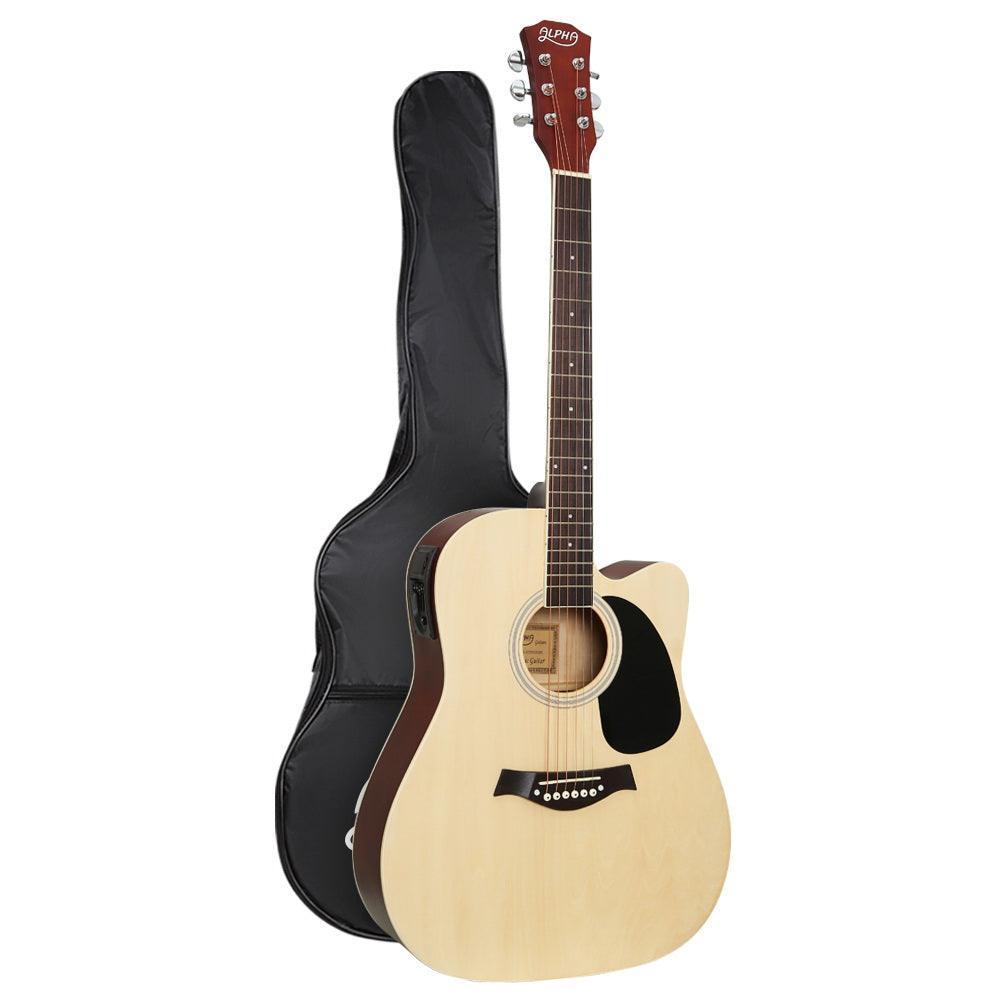 Alpha 41'' Inch Electric Acoustic Guitar Wooden Classical EQ With Pickup Bass Natural - John Cootes