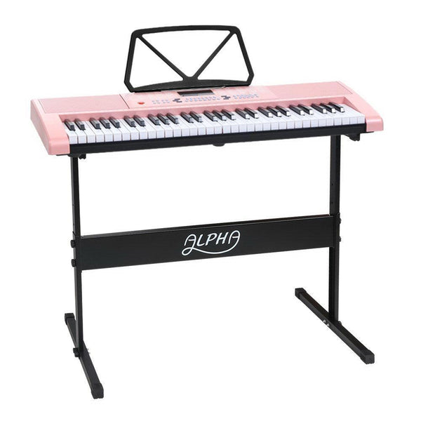 Alpha 61 Key Lighted Electronic Piano Keyboard LED Electric Holder Music Stand - John Cootes