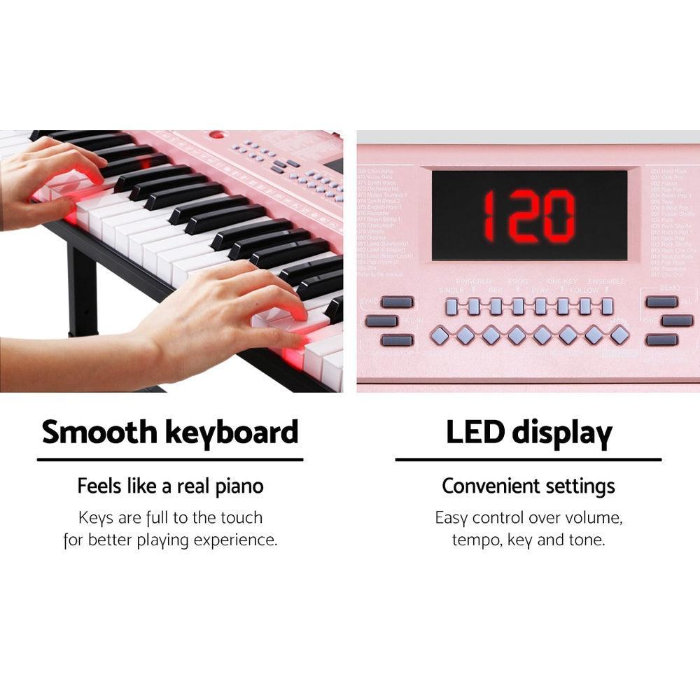 Alpha 61 Key Lighted Electronic Piano Keyboard LED Electric Holder Music Stand - John Cootes