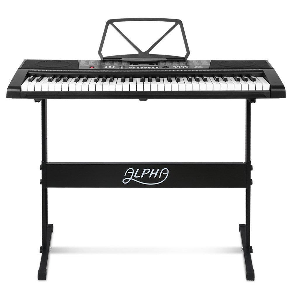 Alpha 61 Keys Electronic Piano Keyboard LED Electric w/Holder Music Stand USB Port - John Cootes