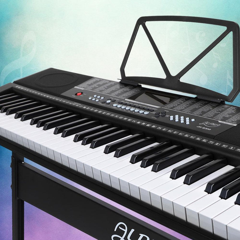 Alpha 61 Keys Electronic Piano Keyboard LED Electric w/Holder Music Stand USB Port - John Cootes