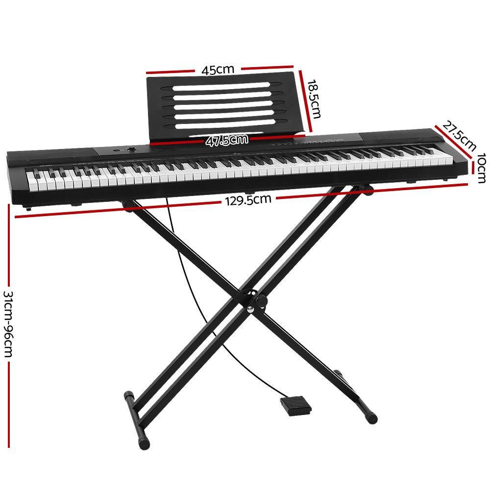 Alpha 88 Keys Electronic Piano Keyboard Electric Holder Music Stand Touch Sensitive with Sustain pedal - John Cootes