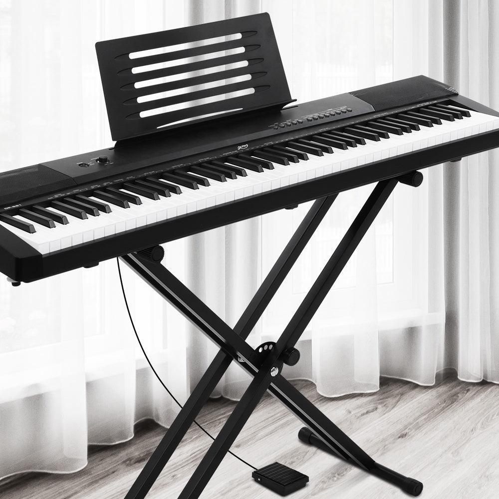 Alpha 88 Keys Electronic Piano Keyboard Electric Holder Music Stand Touch Sensitive with Sustain pedal - John Cootes