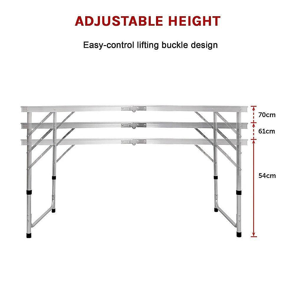 Aluminium Folding Table 120cm Portable Indoor Outdoor Picnic Party Camping Tables - John Cootes