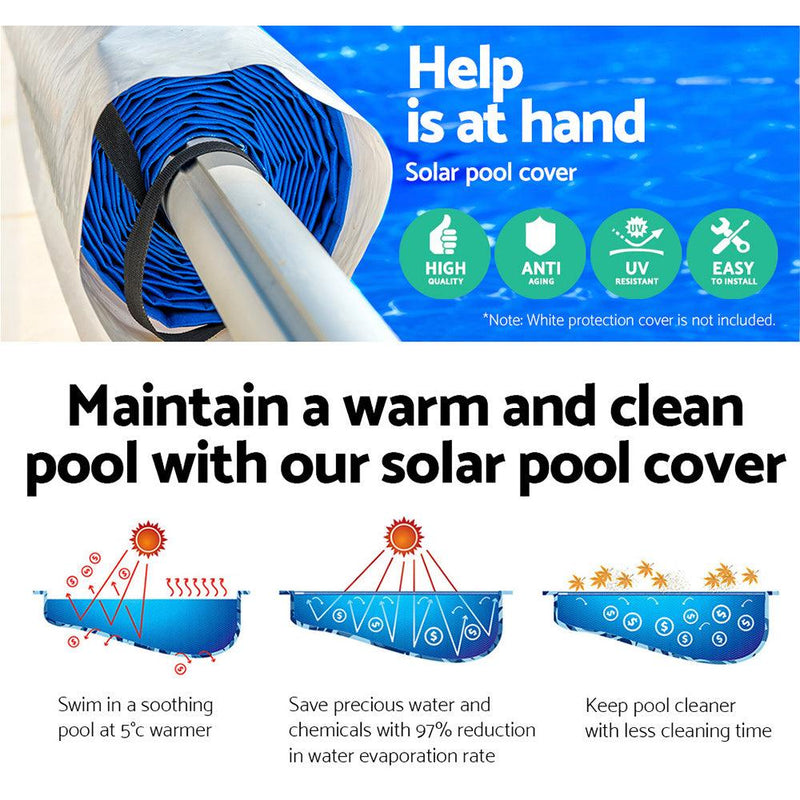 Aquabuddy Pool Cover Solar Blanket Swimming Pool Roller Covers Bubble 8M X 4.2M - John Cootes