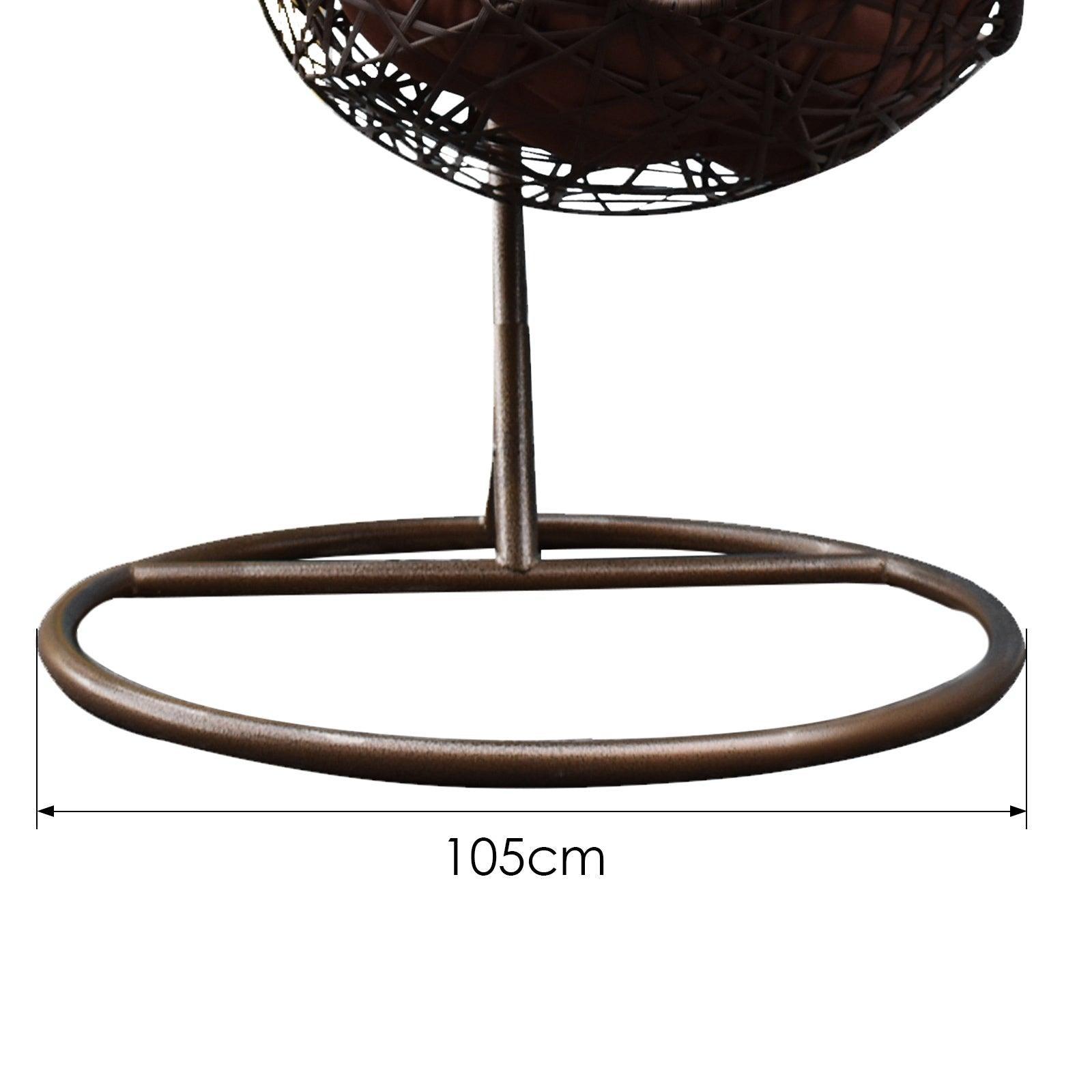 Arcadia Furniture Hanging Basket Egg Chair Outdoor Wicker Rattan Patio Garden - Brown and Coffee - John Cootes