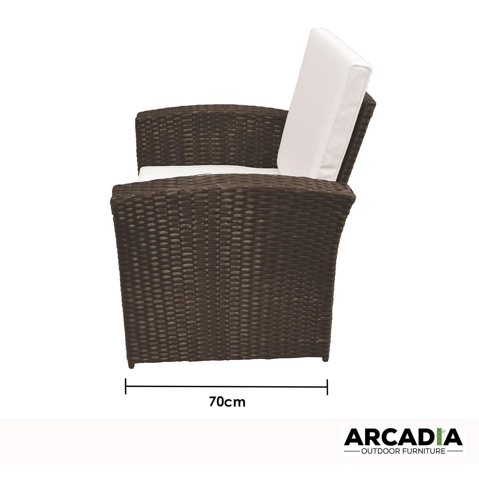 Arcadia Furniture Outdoor 4 Piece Sofa Lounge Set Wicker Rattan Garden - Oatmeal and Grey - John Cootes