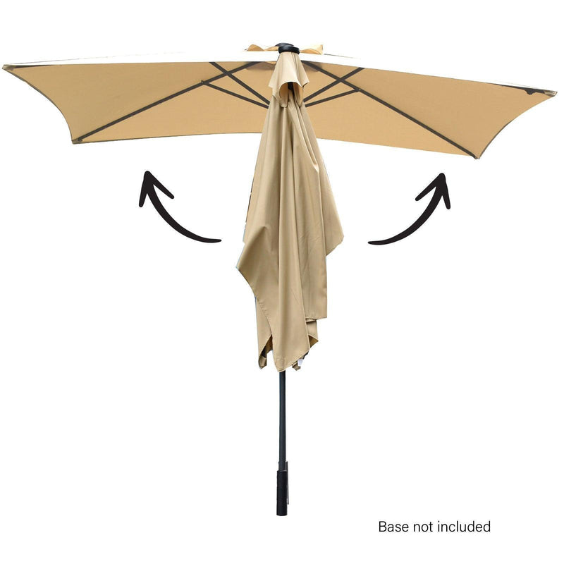 Arcadia Furniture Umbrella 3 Metre Umbrella with Solar LED Lights Garden Yard - Beige - John Cootes