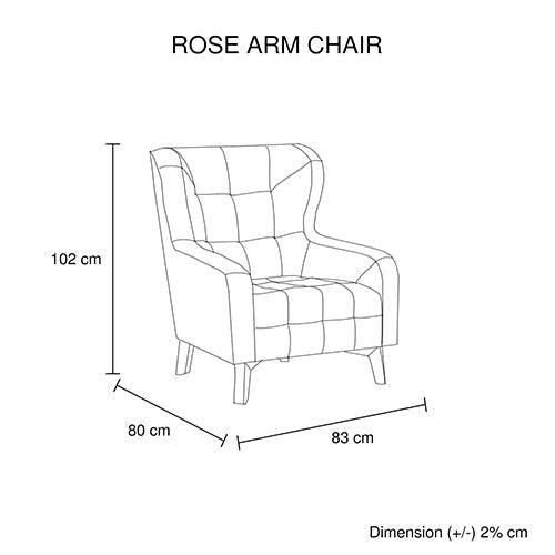 Armchair High back Lounge Accent Chair Designer Printed Fabric with Wooden Leg - John Cootes