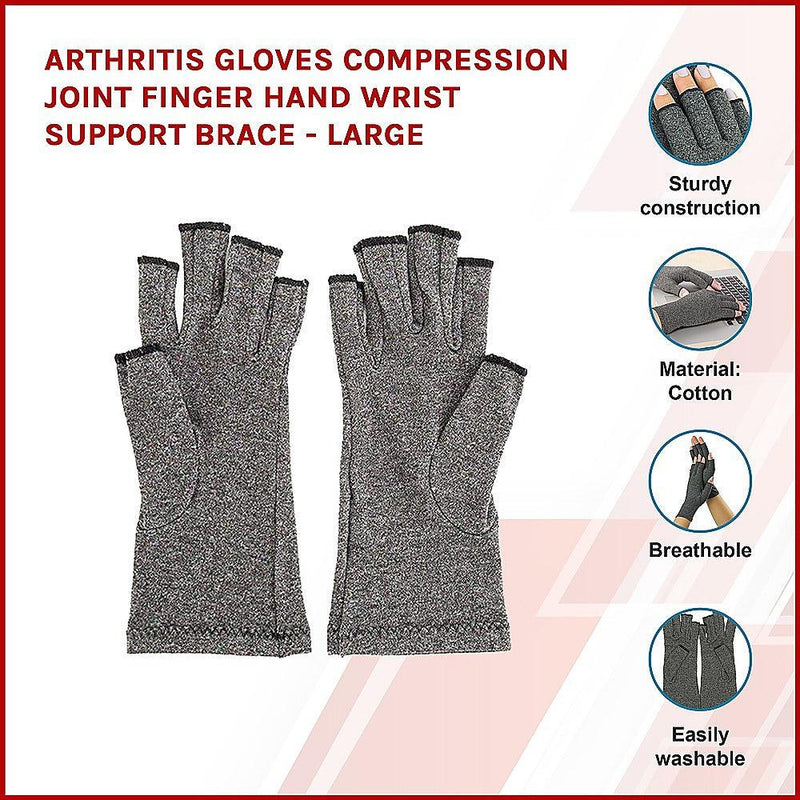 Arthritis Gloves Compression Joint Finger Hand Wrist Support Brace - Large - John Cootes