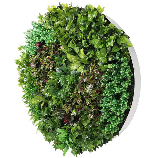 Artificial Green Wall Disc Art 150cm Dense Green Sensation (Fresh White) - John Cootes