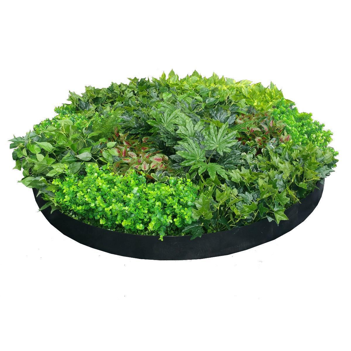 Artificial Green Wall Disk Art 150cm - Dense Green Sensation - Black Frame - John Cootes