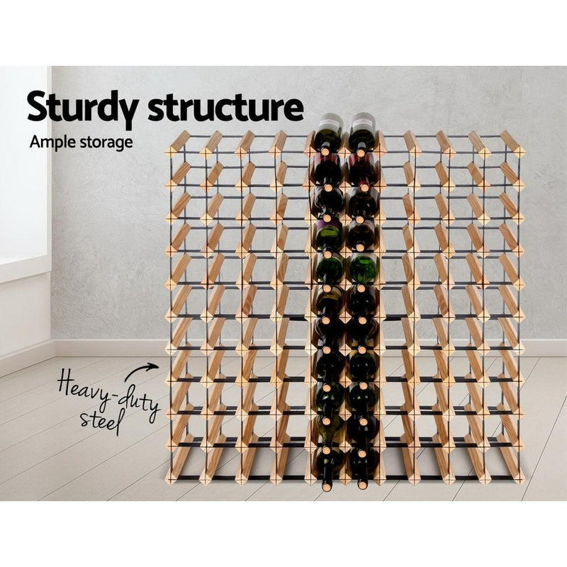 Artiss 110 Bottle Timber Wine Rack - John Cootes