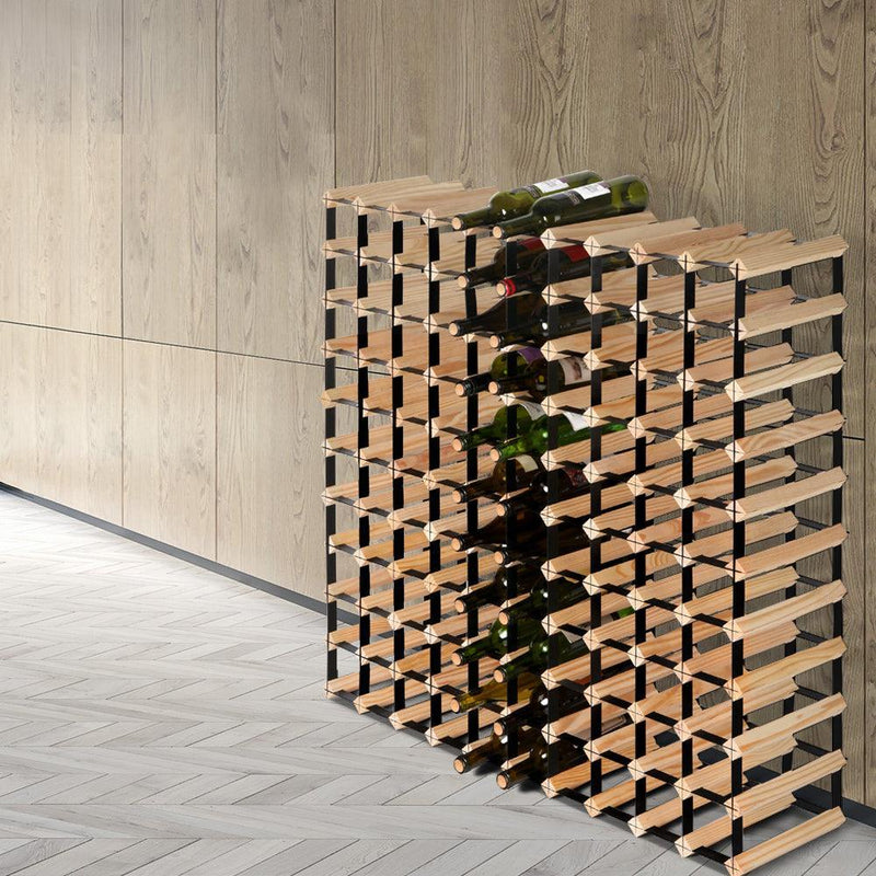 Artiss 110 Bottle Timber Wine Rack - John Cootes