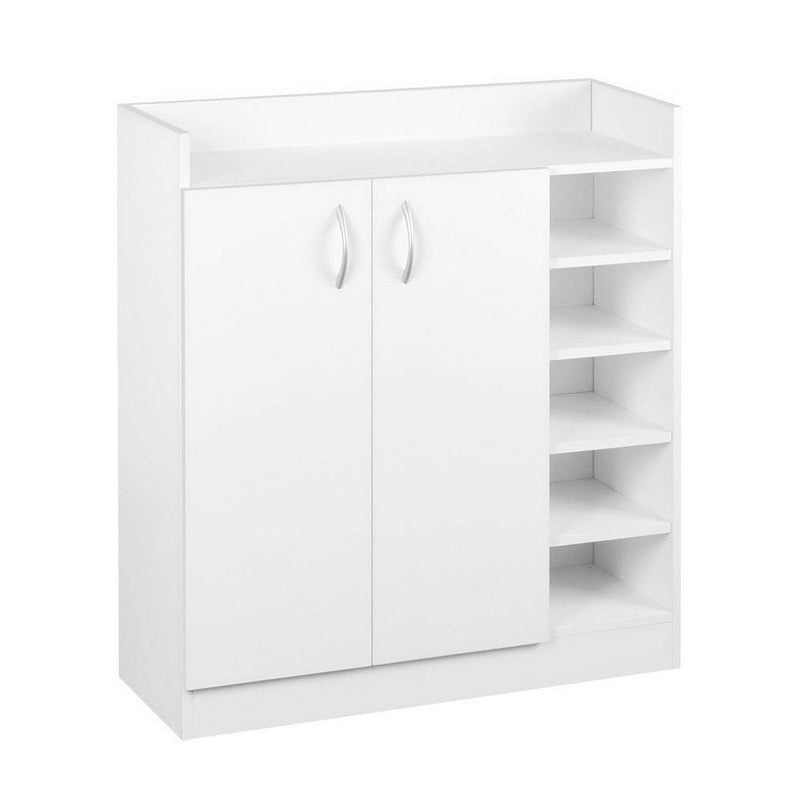 Artiss 2 Doors Shoe Cabinet Storage Cupboard - White - John Cootes