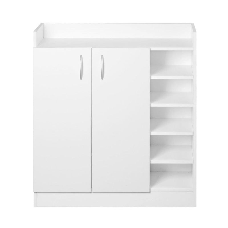Artiss 2 Doors Shoe Cabinet Storage Cupboard - White - John Cootes