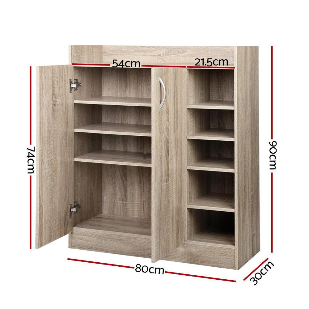 Artiss 2 Doors Shoe Cabinet Storage Cupboard - Wood - John Cootes