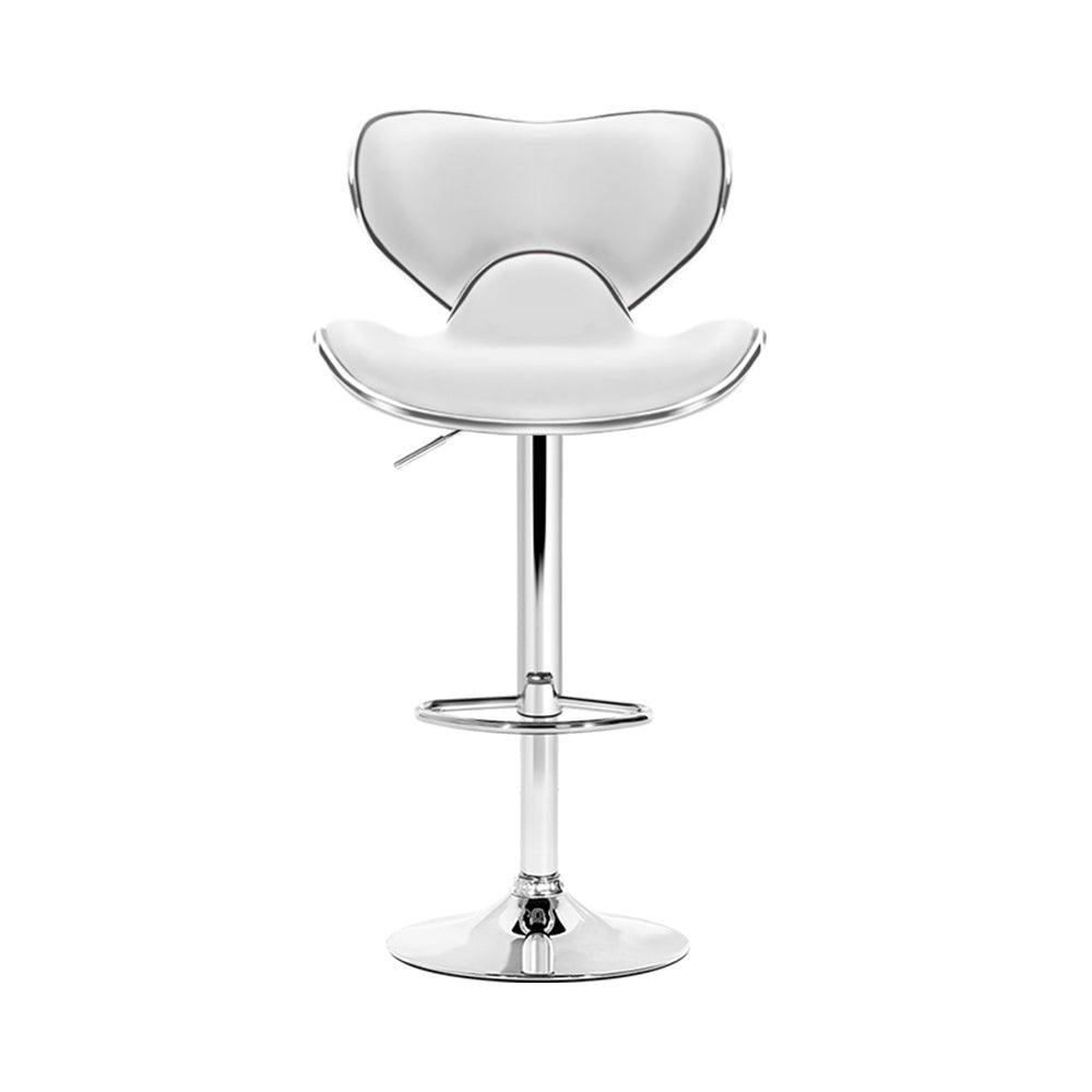 Artiss 2x Bar Stools DINO Kitchen Swivel Bar Stool Leather Gas Lift Chairs White - John Cootes