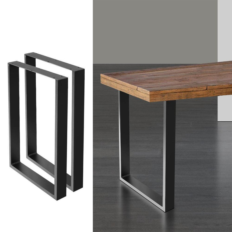 Artiss 2x Coffee Dining Steel Table Legs 71x50CM Industrial Vintage Bench Metal Box - John Cootes