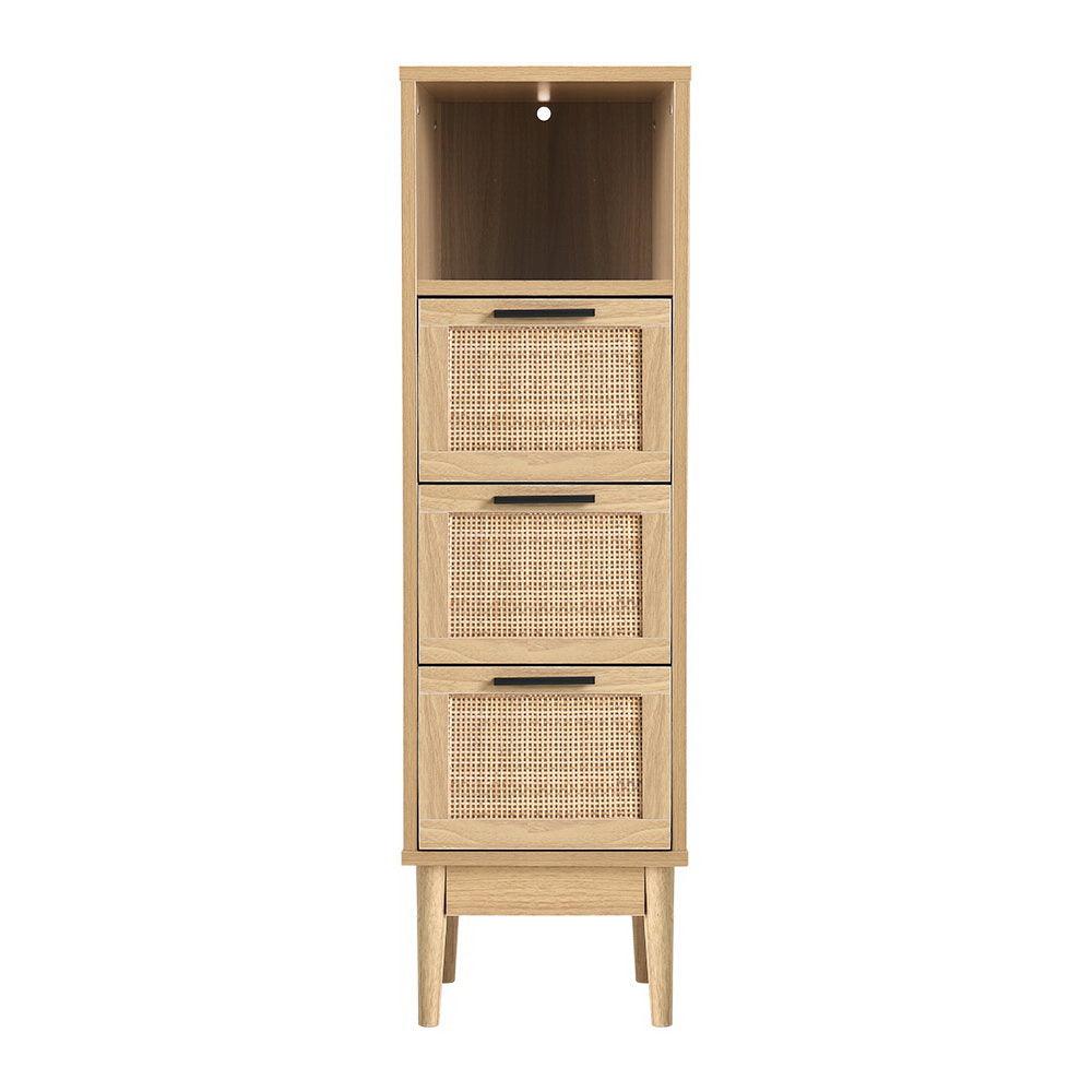 Artiss 3 Chest of Drawers Rattan Furniture Cabinet Storage Side End Table Shelf - John Cootes