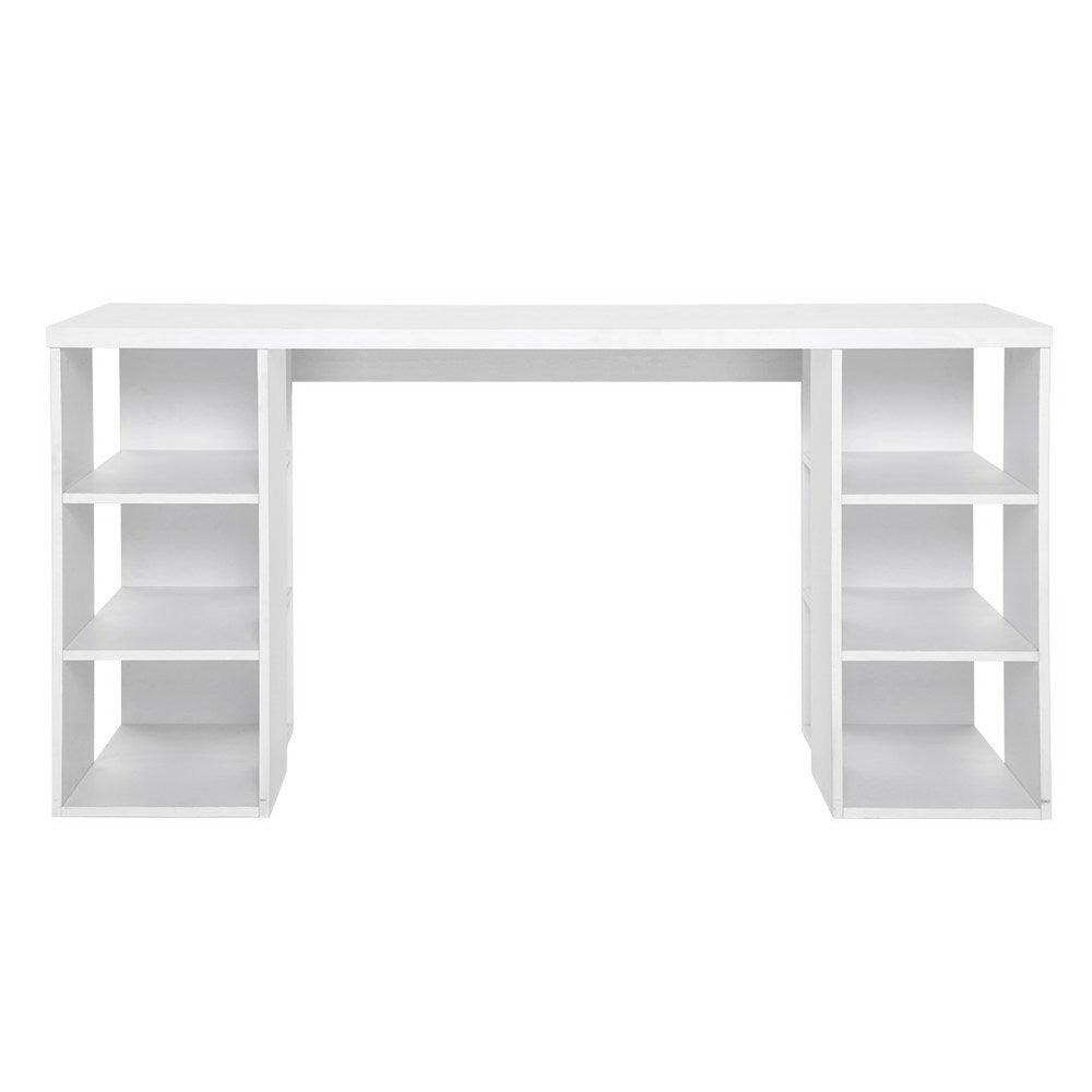 Artiss 3 Level Desk with Storage & Bookshelf - White - John Cootes