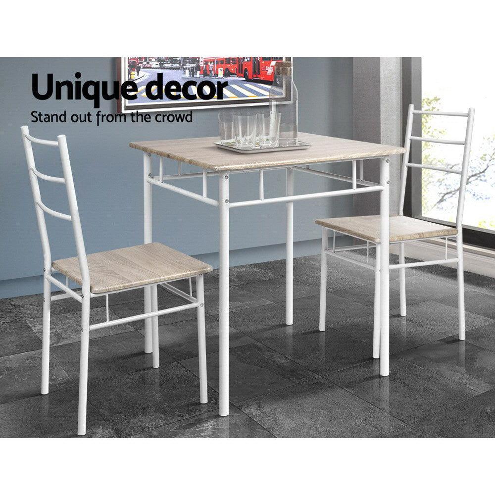 Artiss 3 Piece Dining Set - Natural - John Cootes