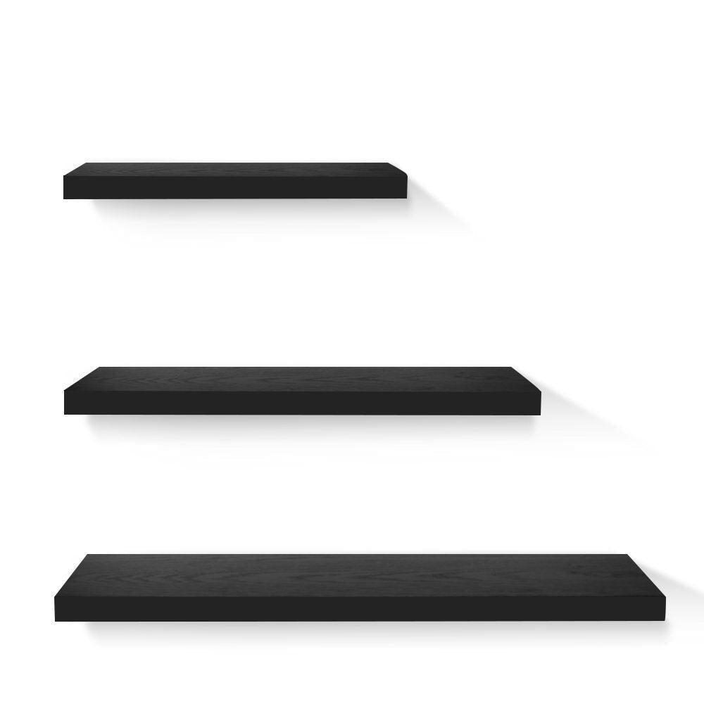 Artiss 3 Piece Floating Wall Shelves - Black - John Cootes