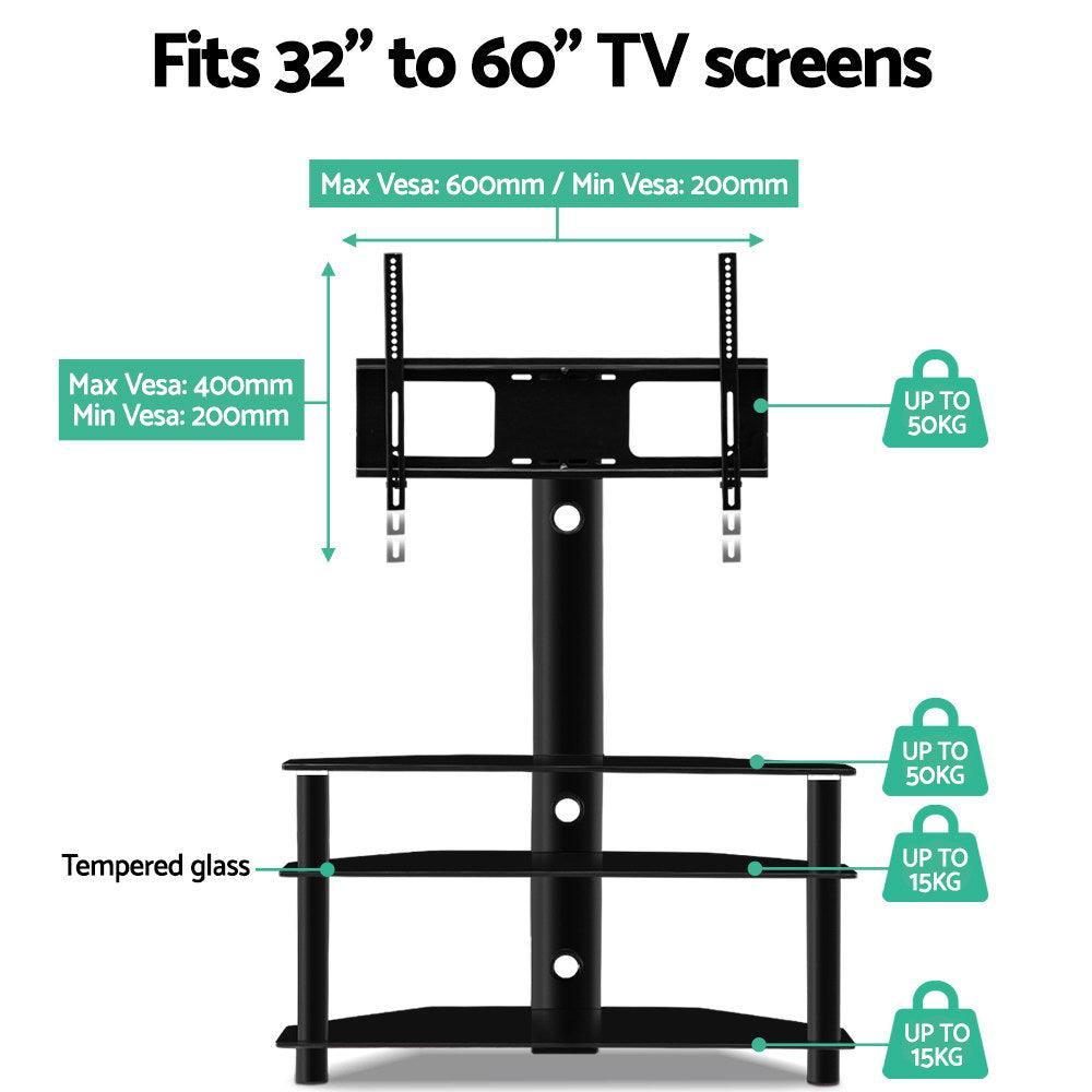 Artiss 3 Tier Floor TV Stand with Bracket Shelf Mount - John Cootes