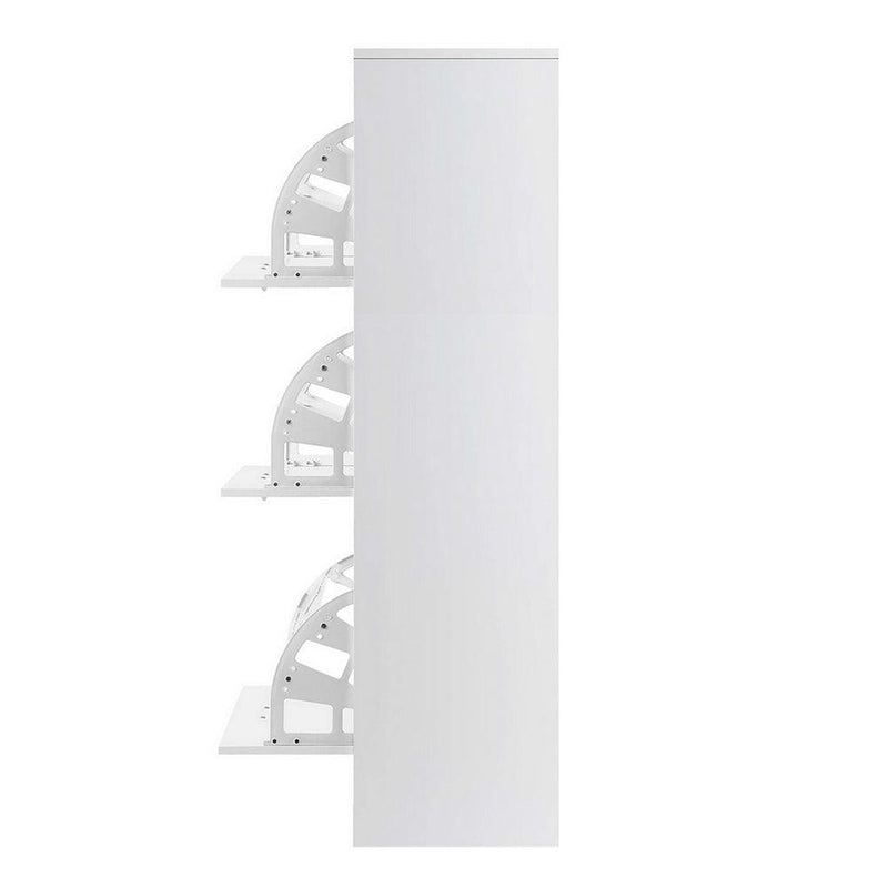 Artiss 3 Tier Shoe Cabinet - White - John Cootes