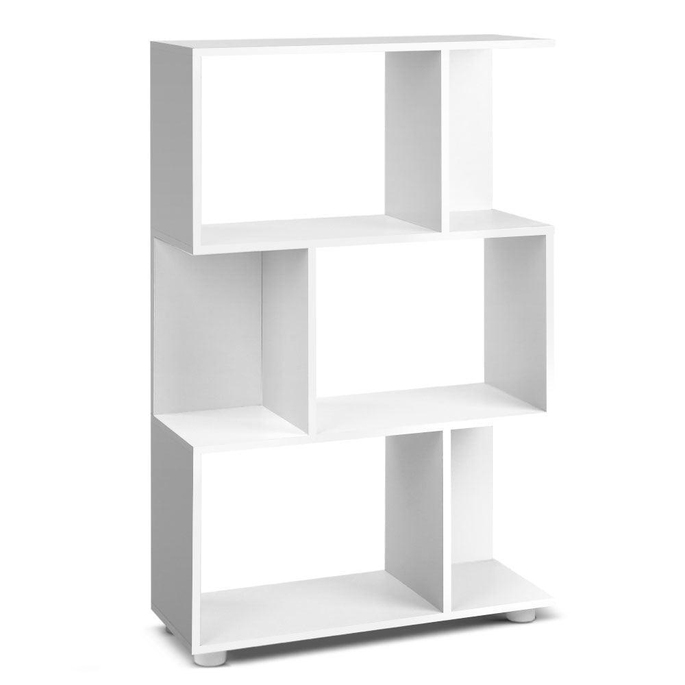 Artiss 3 Tier Zig Zag Bookshelf - White - John Cootes