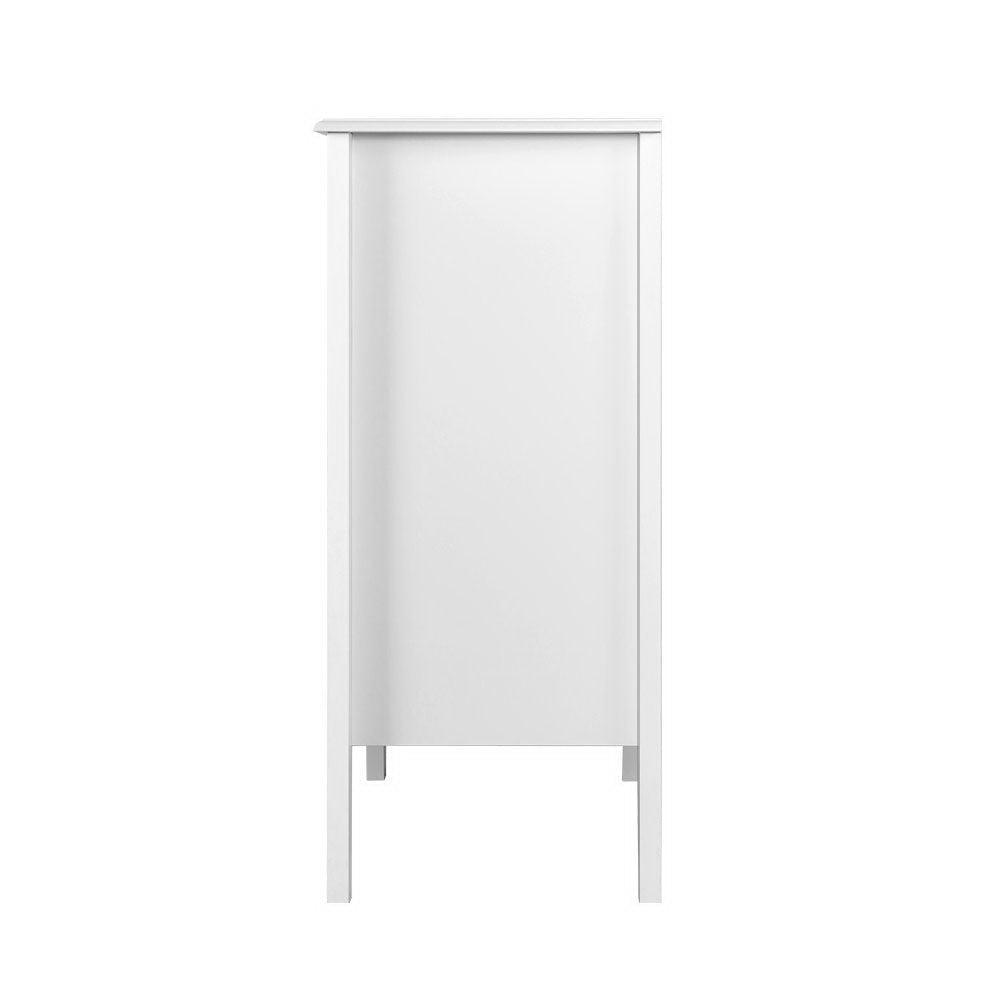 Artiss 4 Chest of Drawers Tallboy Storage Cabinet Bedside Table Dresser White - John Cootes