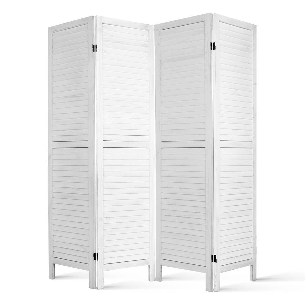 Artiss 4 Panel Foldable Wooden Room Divider - White - John Cootes