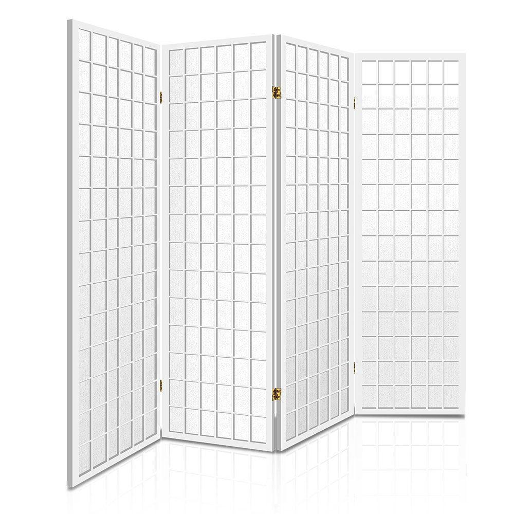 Artiss 4 Panel Wooden Room Divider - White - John Cootes