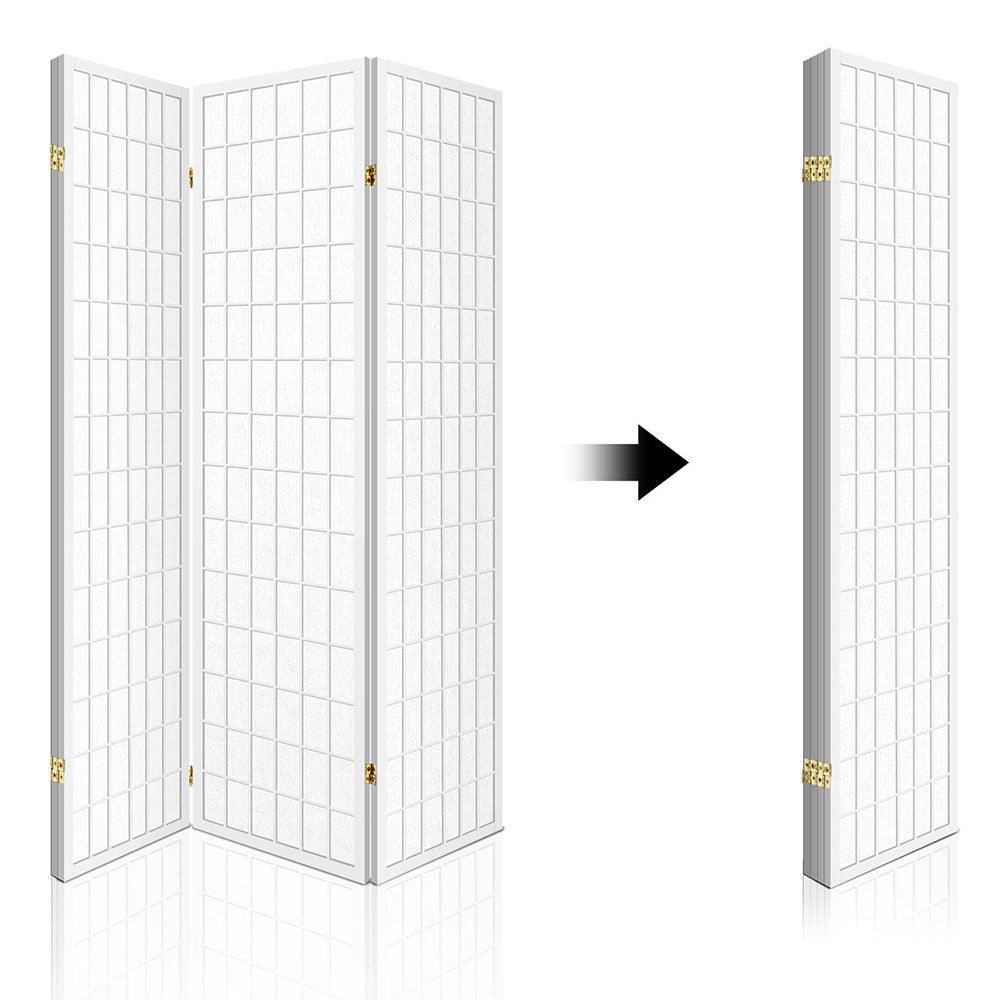 Artiss 4 Panel Wooden Room Divider - White - John Cootes