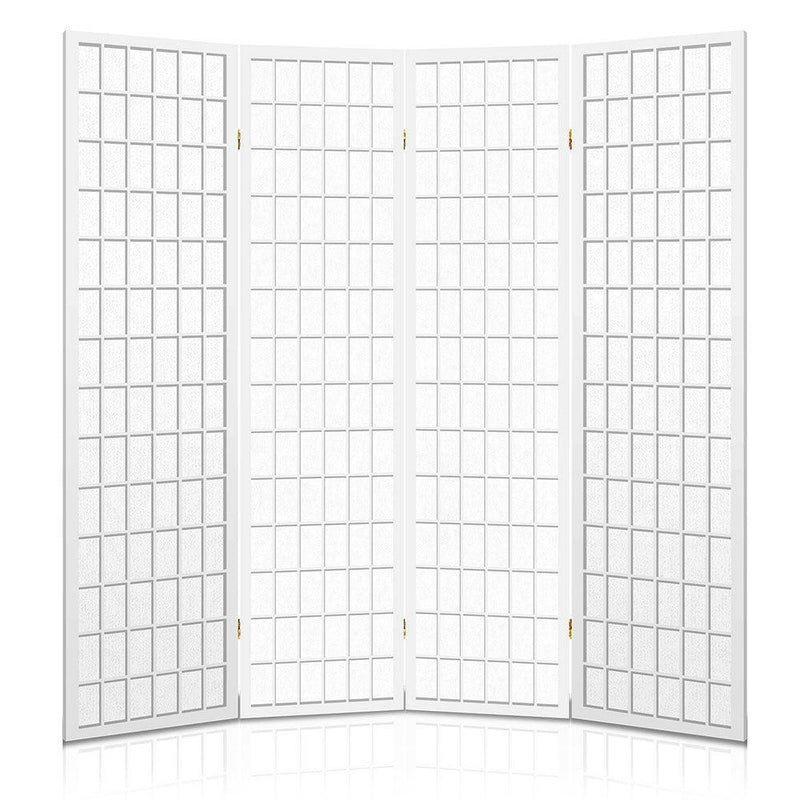 Artiss 4 Panel Wooden Room Divider - White - John Cootes