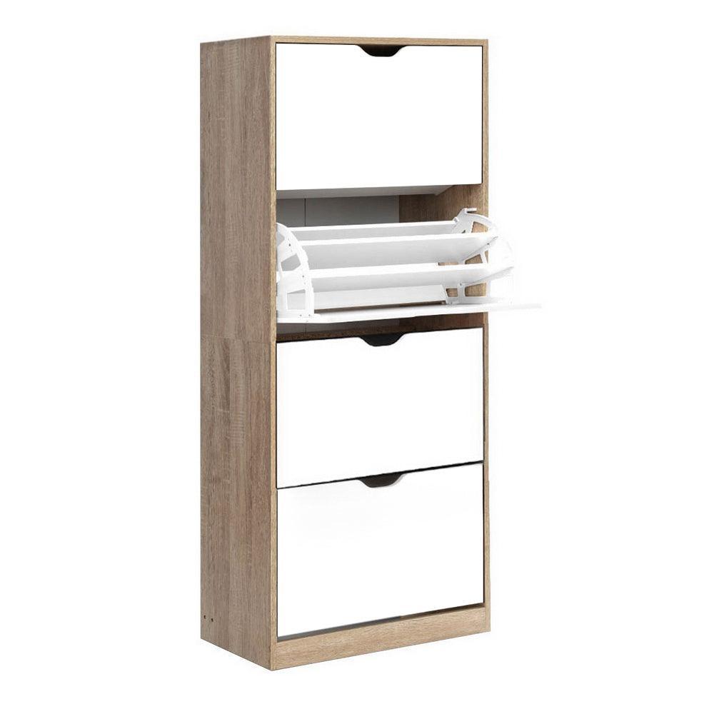 Artiss 48 Pairs Shoe Cabinet Rack Organiser Storage Shelf Wooden - John Cootes