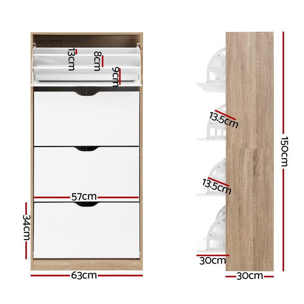 Artiss 48 Pairs Shoe Cabinet Rack Organiser Storage Shelf Wooden - John Cootes