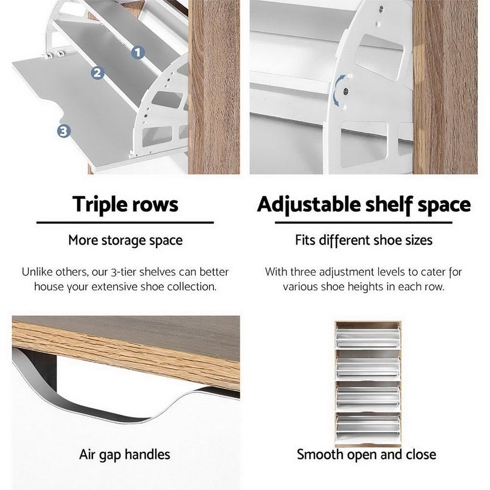 Artiss 48 Pairs Shoe Cabinet Rack Organiser Storage Shelf Wooden - John Cootes